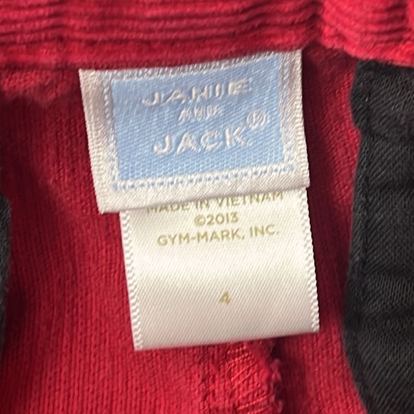 Janie and Jack 4 100% Cotton Red Corduroy Wide Leg Pants - Picture 4 of 10